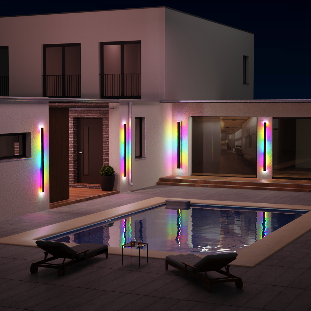 Linear LED Long Outdoor Wall Light Minimalist Exterior Wall Mount Lights Waterproof for Porch-Lighom