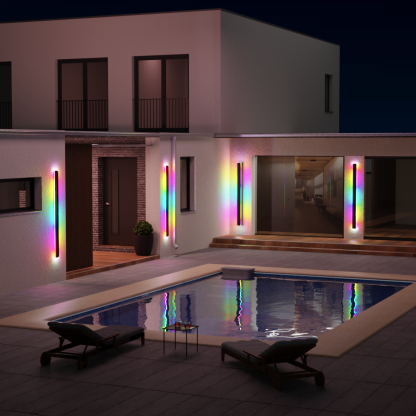 Linear LED Long Outdoor Wall Light Minimalist Exterior Wall Mount Lights Waterproof for Porch-Lighom