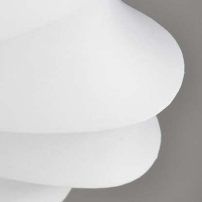Nordic White Beige Round Faux Silk Flush Ceiling Light