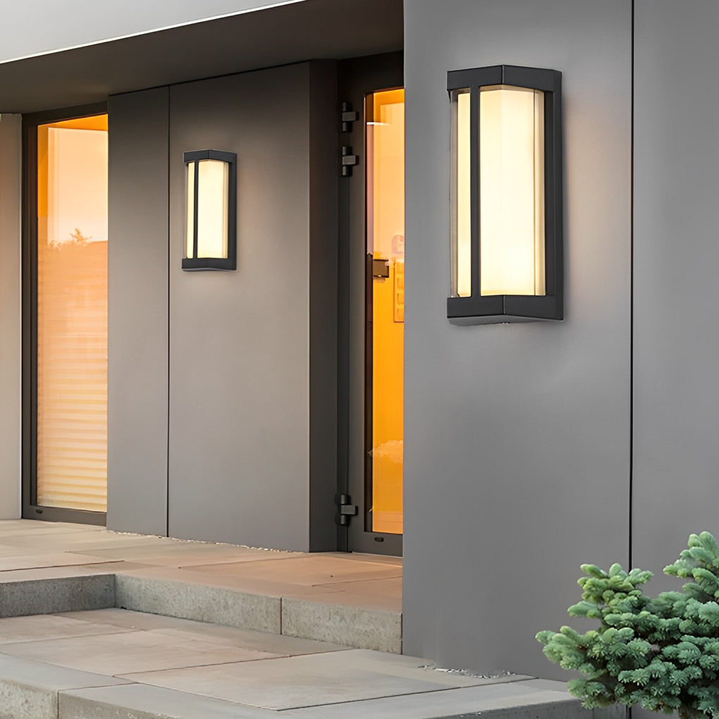 Double Acrylic Shade Black Modern Outdoor Wall Light