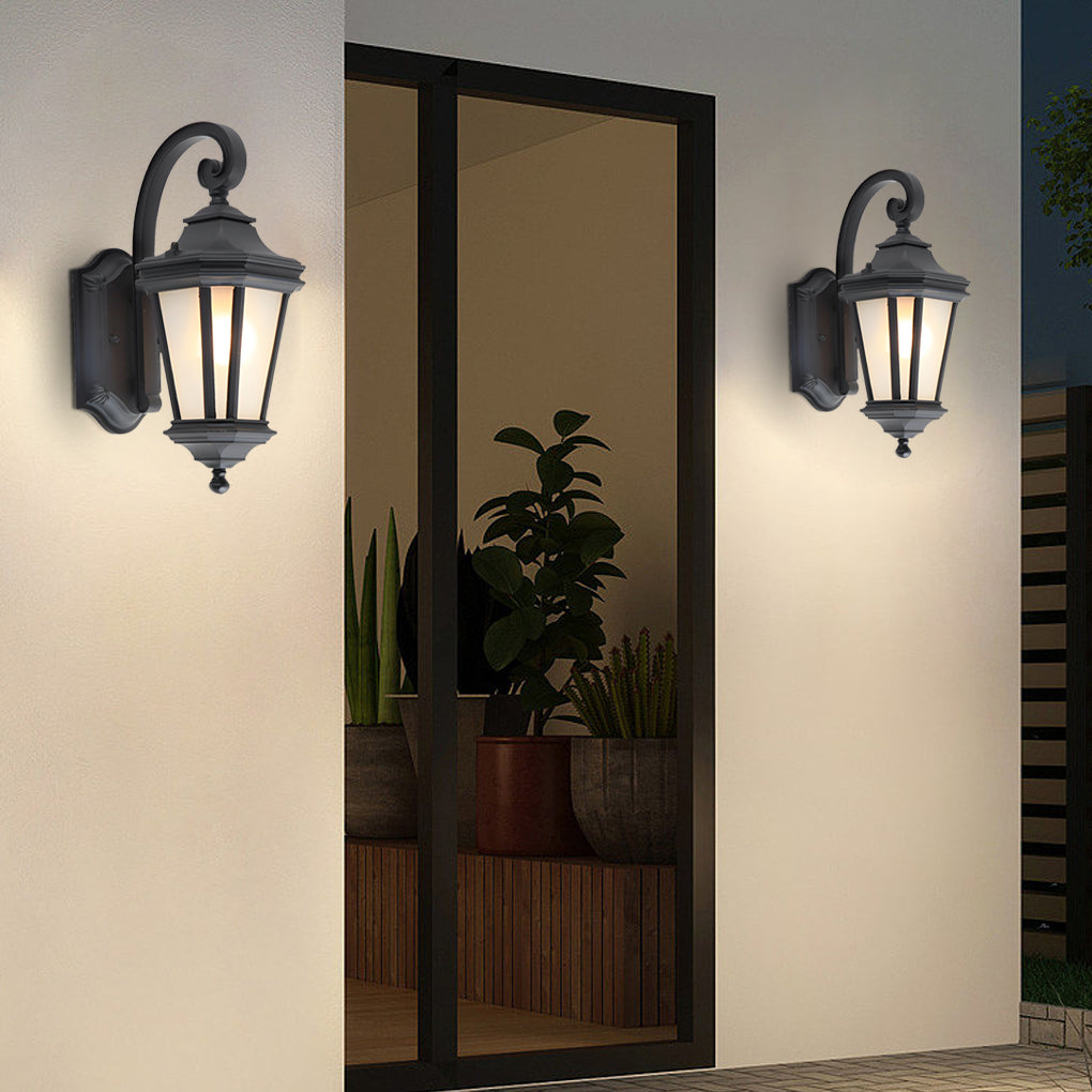 Minimalist Frosted Glass Waterproof European-Style Outdoor Wall Lamp-Lighom