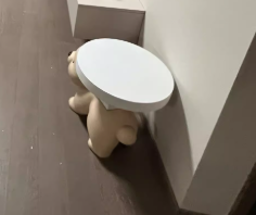 Contemporary Fir Board Bear Resin Side Table