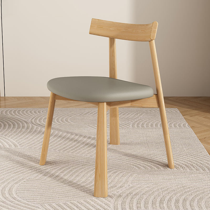 Leather Upholstered Wood Dining Chair