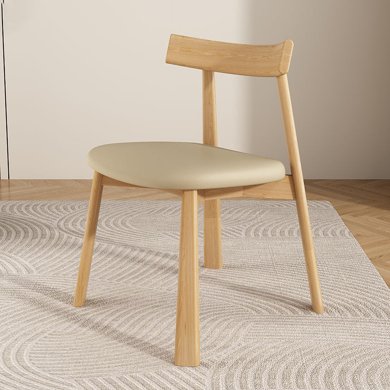 Leather Upholstered Wood Dining Chair