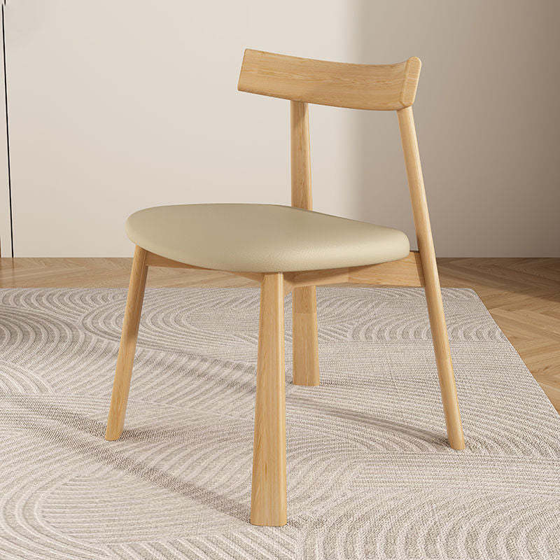 Wood minimalist upholstered dining chairs & benches — Light Khaki / Natural