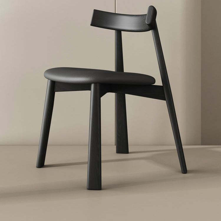 Leather Upholstered Wood Dining Chair