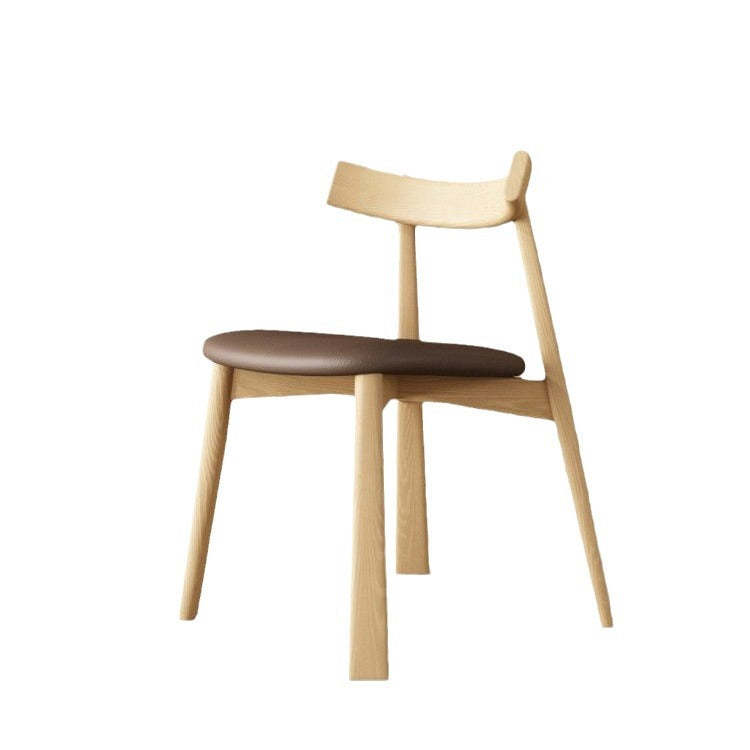 Leather Upholstered Wood Dining Chair
