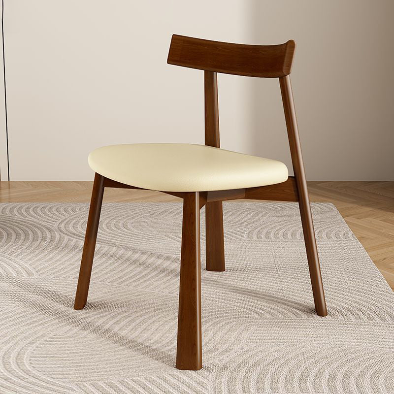 Leather Upholstered Wood Dining Chair