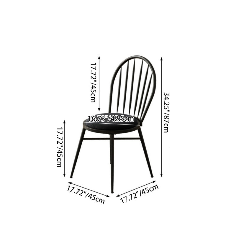 Nordic Hollow-Back Steel Upholstered Dining Chair — White Frame