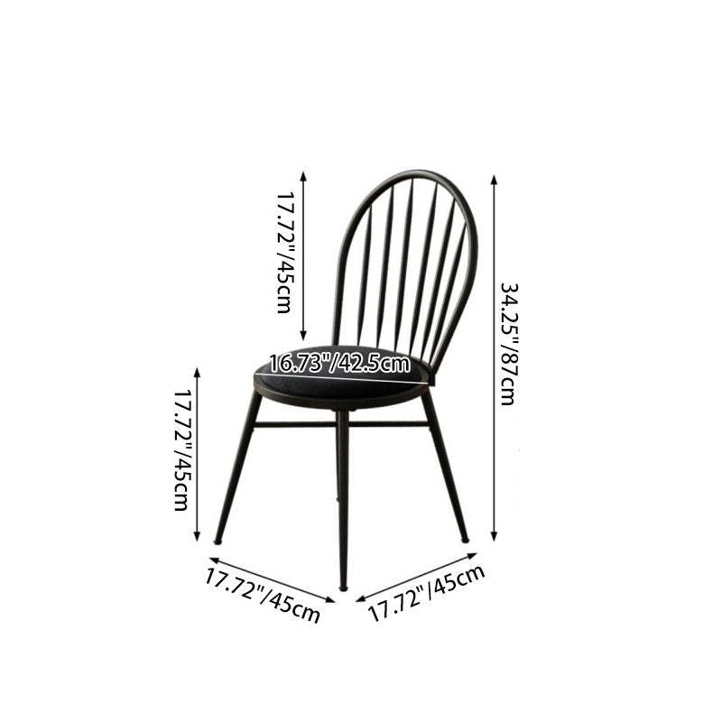 Nordic Hollow-Back Steel Upholstered Dining Chair — White Frame