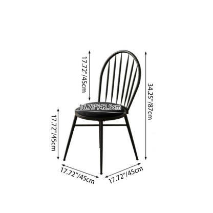 Nordic Hollow-Back Steel Upholstered Dining Chair — White Frame