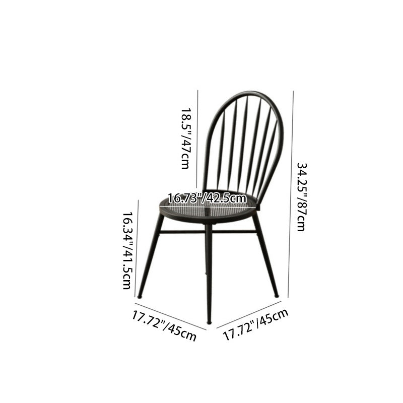 Nordic Hollow-Back Steel Upholstered Dining Chair — Gold Frame