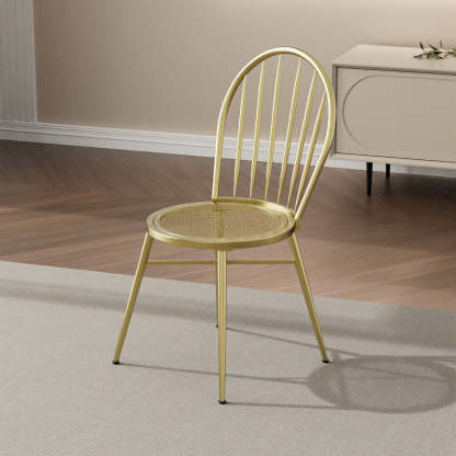 Nordic Hollow-Back Steel Upholstered Dining Chair
