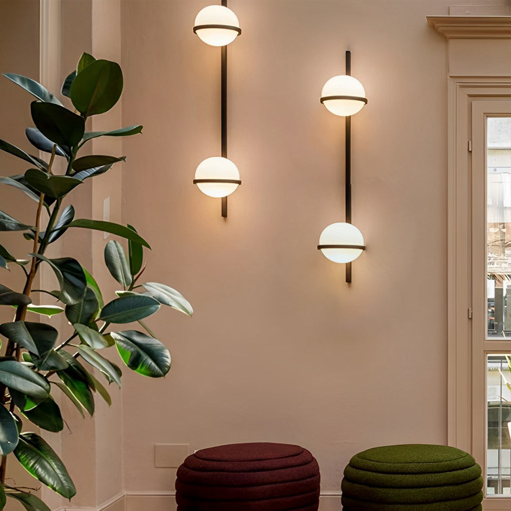 Flowerpot Ball Black Modern Outdoor LED Wall Light