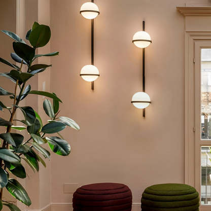 Creative Flowerpot Ball Waterproof LED Black Modern Outdoor Wall Light-Lighom