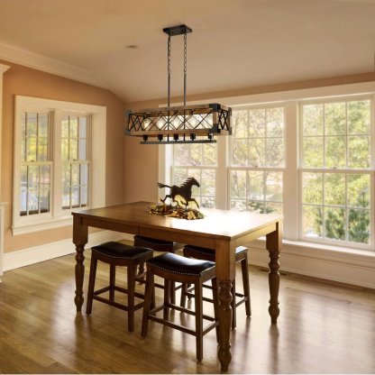 Rustic Industrial Linear Farmhouse Dining