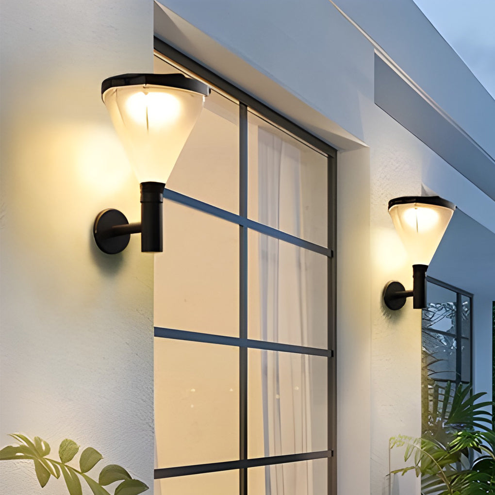 Geometric LED Modern Plug-In Outdoor Wall Sconce