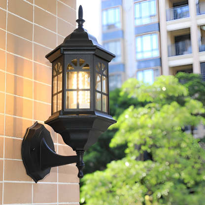 Waterproof LED Glass European-style Outdoor Wall Lamp Plug in Wall Sconce Lighting-Lighom