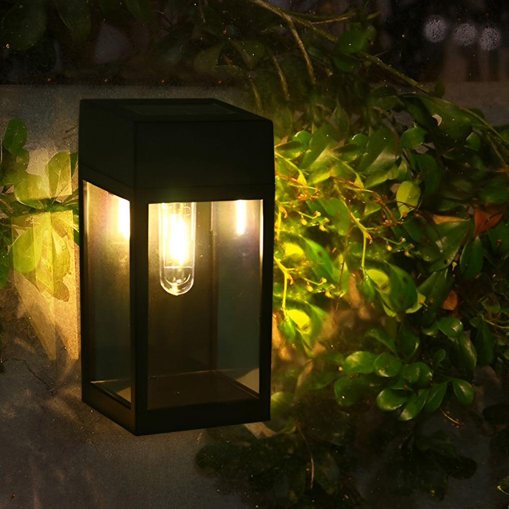 Rectangular Glass Light-Controlled Solar Wall Lamp