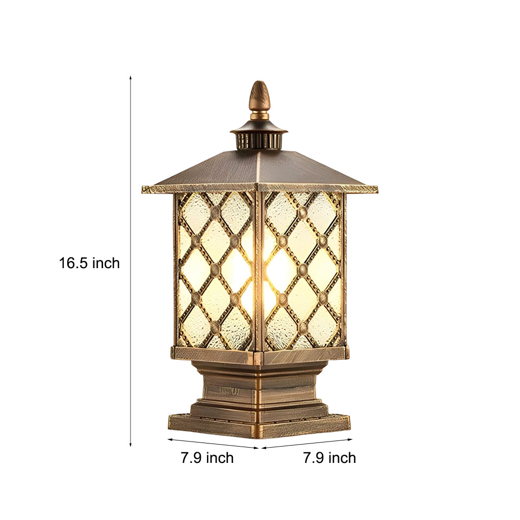 Retro Creative Waterproof Modern Outdoor Fence Post Lights Pillar Lamp-Lighom