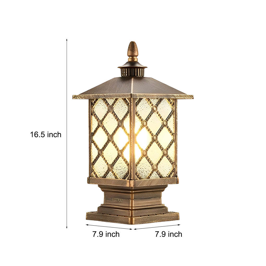 Retro Creative Waterproof Modern Outdoor Fence Post Lights Pillar Lamp-Lighom