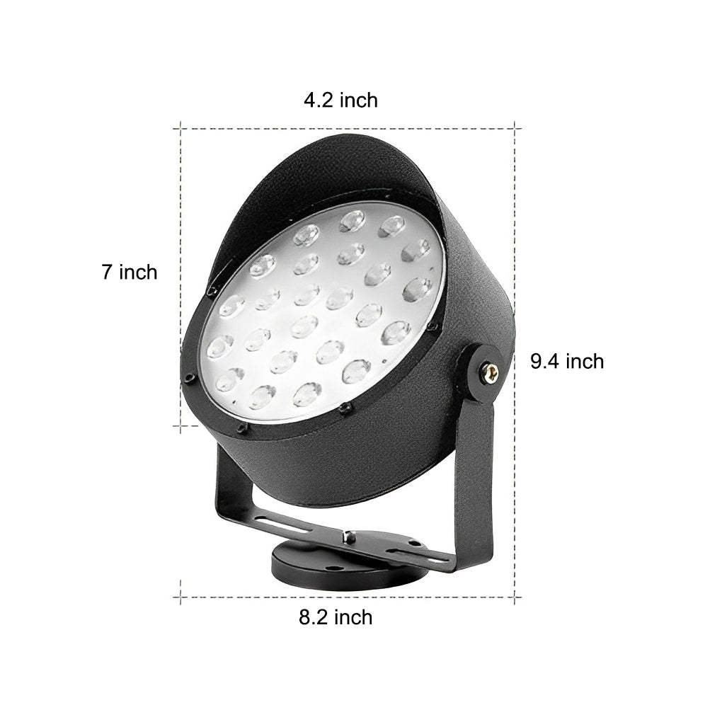 Adjustable Anti-Slip Black Modern Outdoor Spotlight