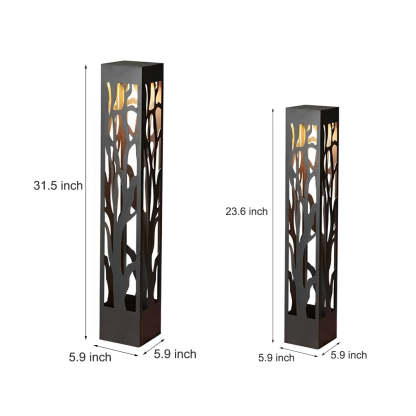 Solar-Powered Modern Outdoor Lawn Lamp with Creative Hollow-Out Branch Pattern-Lighom