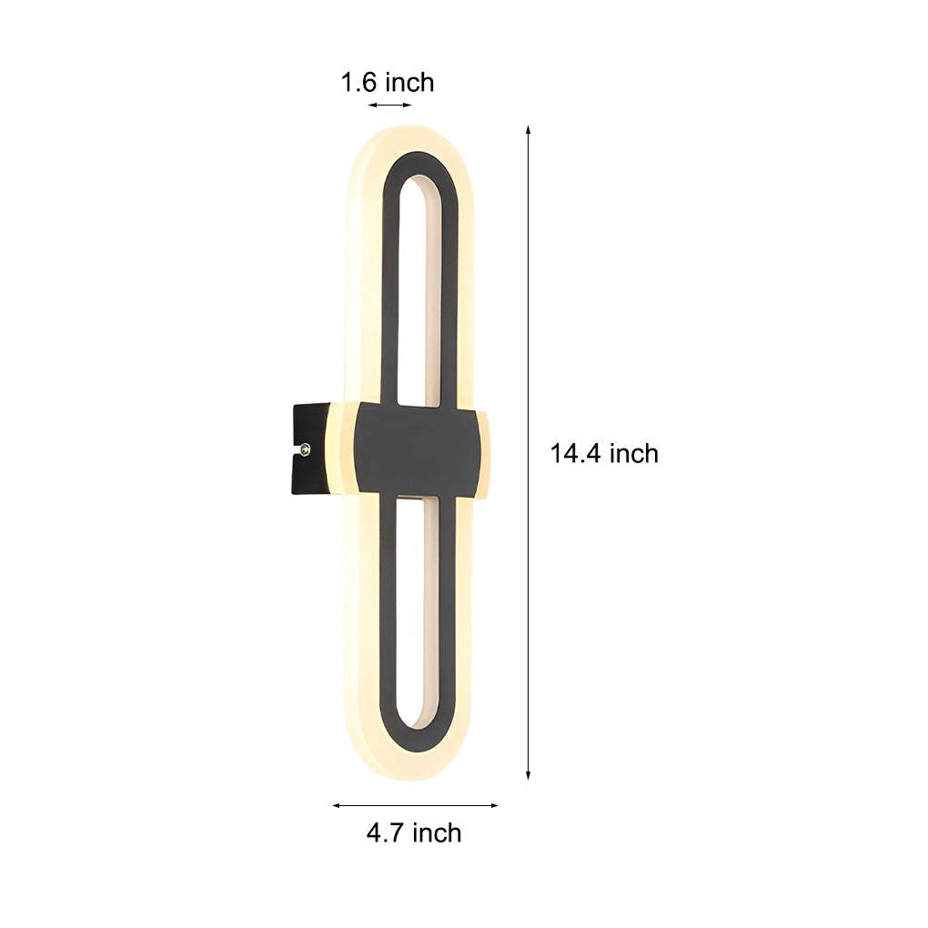 Rounded Rectangular LED Modern Wall Sconce