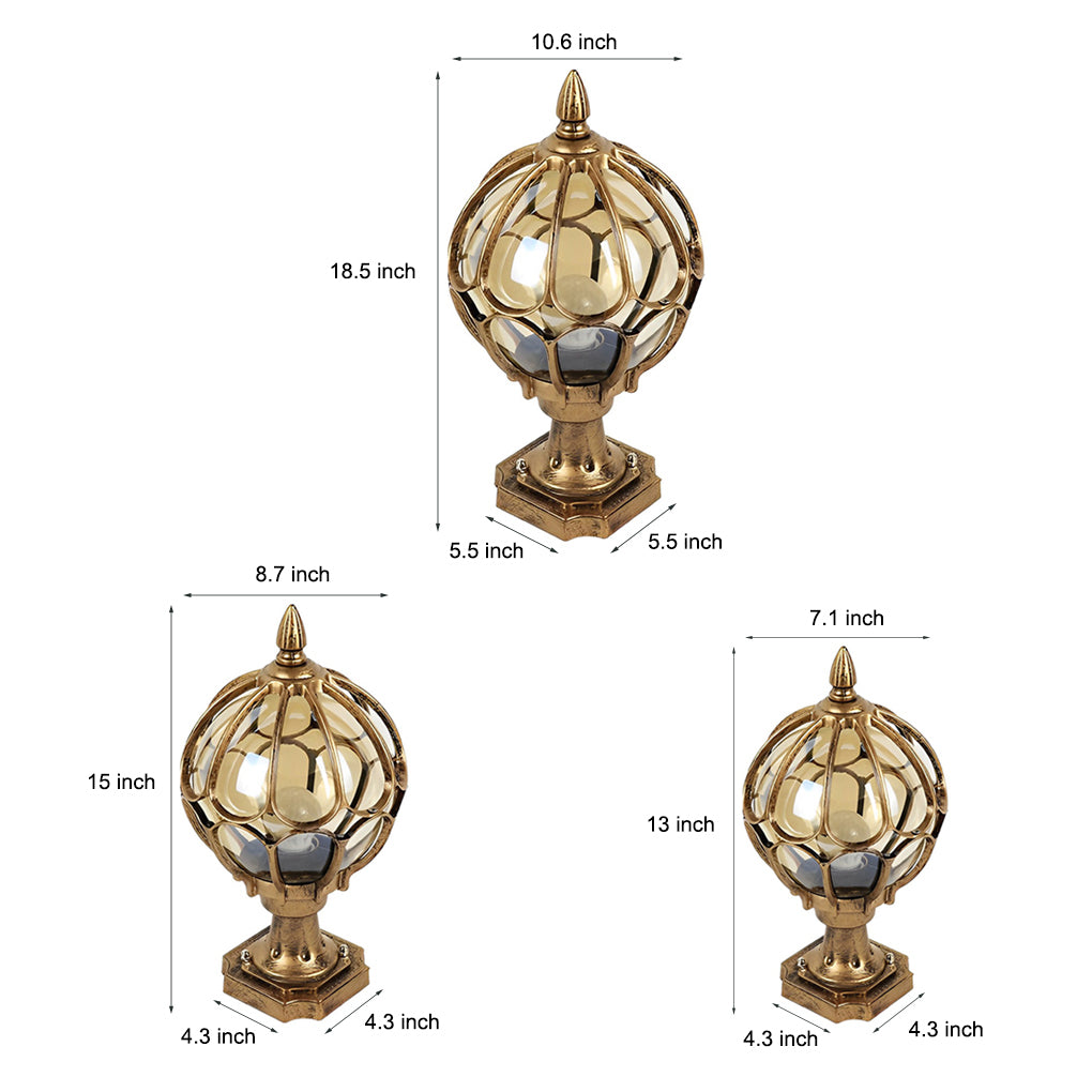 Vintage Outdoor Pier Mount Post Light with Glass Globe-Lighom