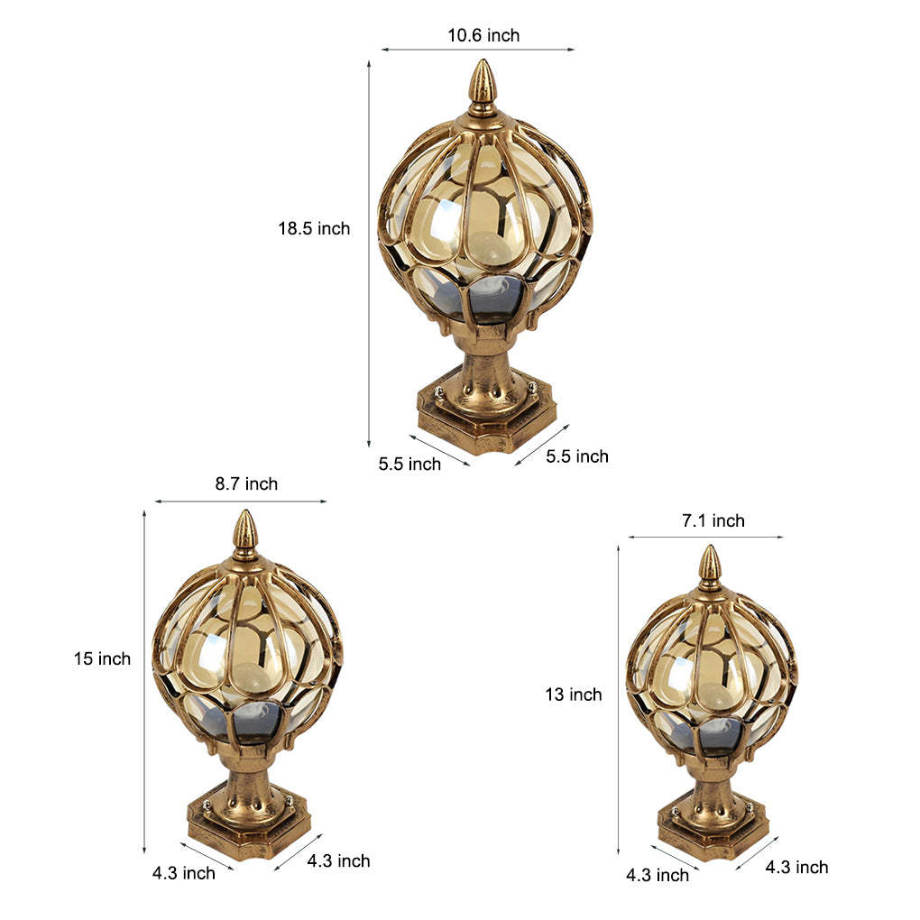 Vintage Outdoor Pier Mount Post Light with Glass Globe-Lighom