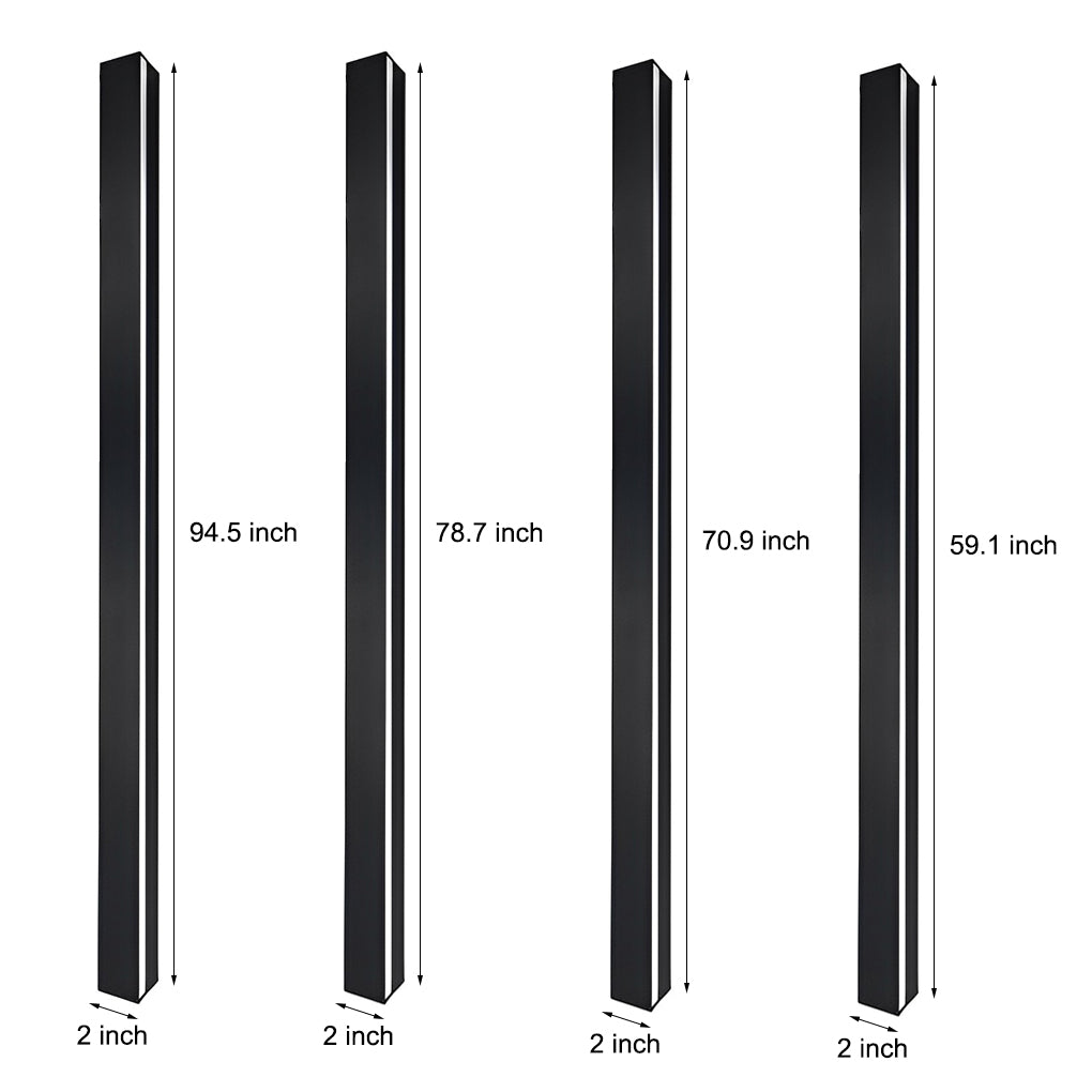 Minimalist Long Strip LED Waterproof Black Modern Solar Wall Sconce Lighting-Lighom