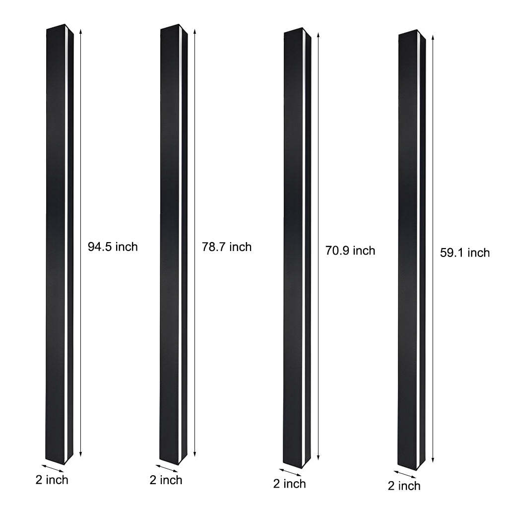 Minimalist Long Strip LED Waterproof Black Modern Solar Wall Sconce Lighting-Lighom