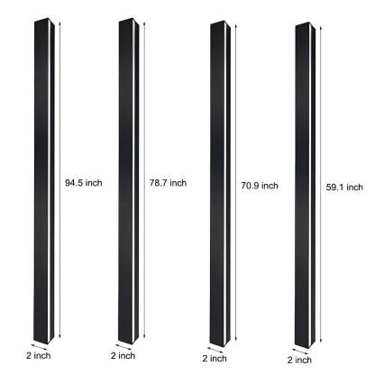 Minimalist Long Strip LED Waterproof Black Modern Solar Wall Sconce Lighting-Lighom