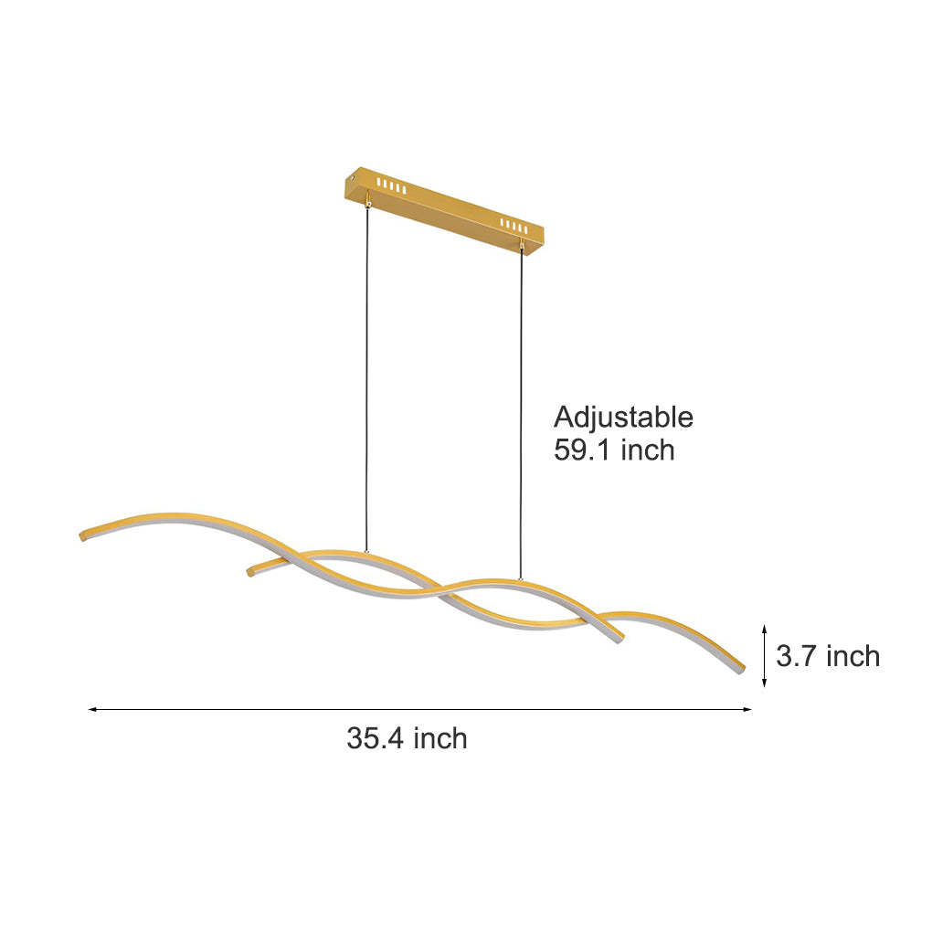 Wavy Minimalist LED Nordic Dining Room Pendant Chandelier