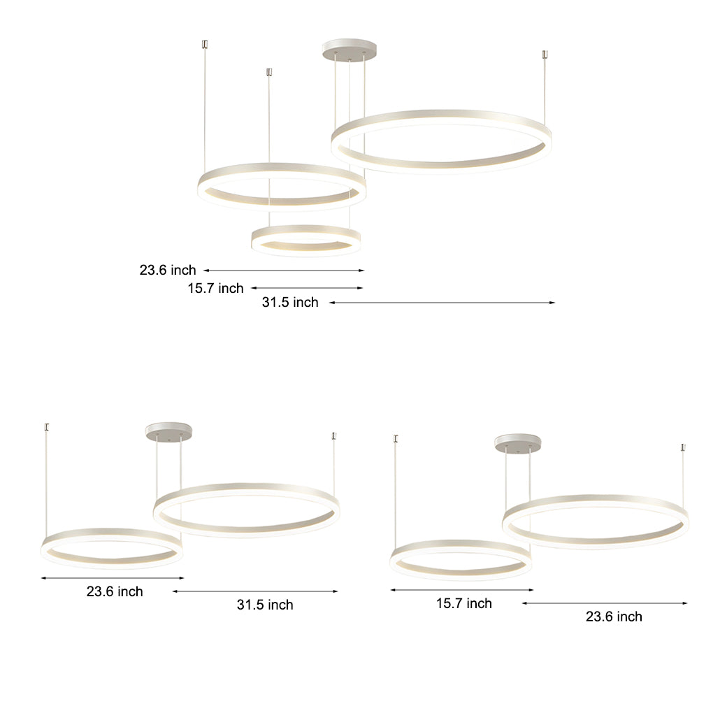 Circular Rings Dimmable LED Modern Chandelier