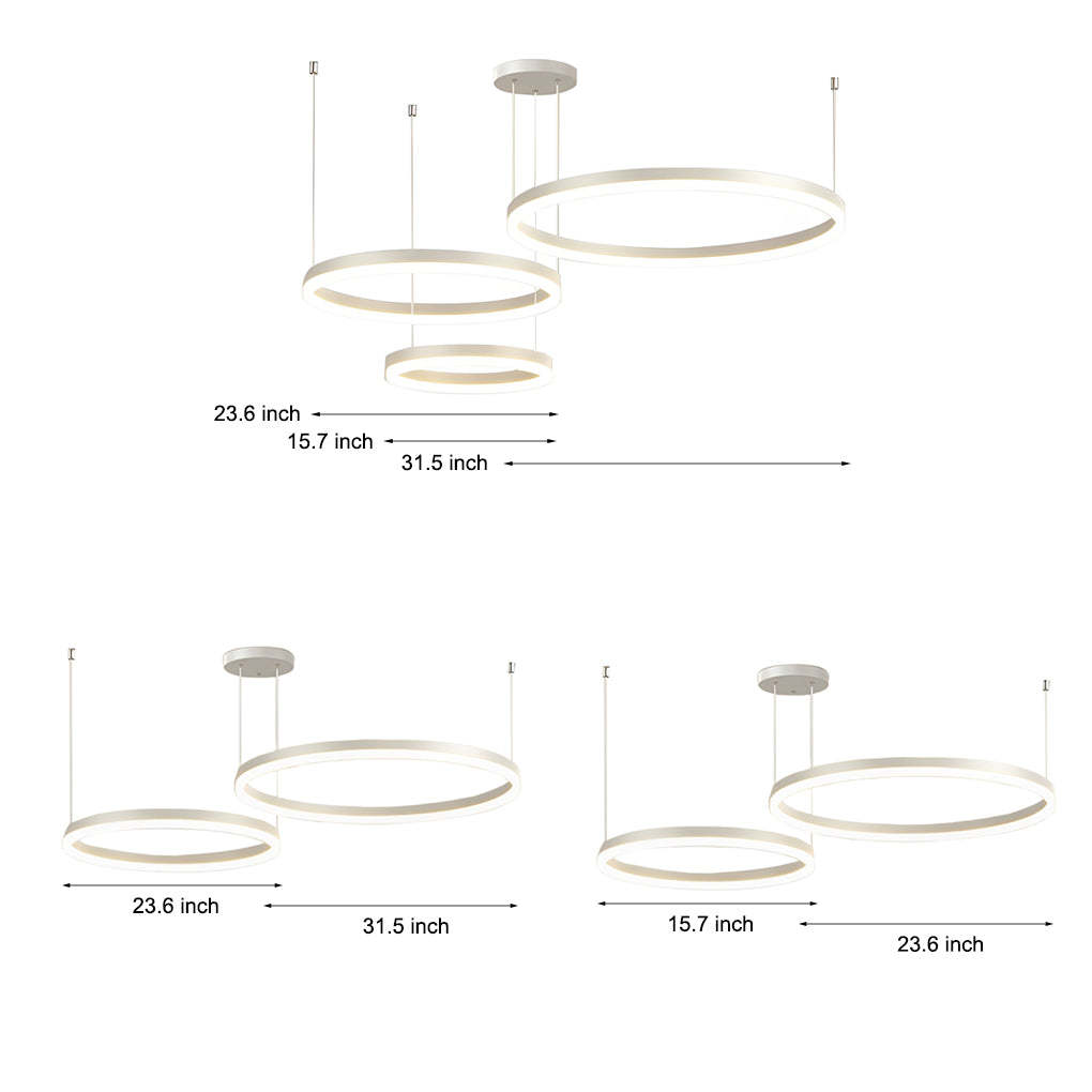 Circular Rings Dimmable LED Modern Chandelier