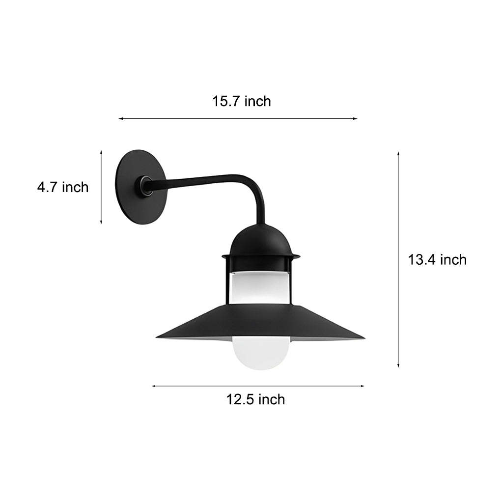 Antique Round Iron Glass Waterproof Black Retro Outdoor Wall Lights-Lighom
