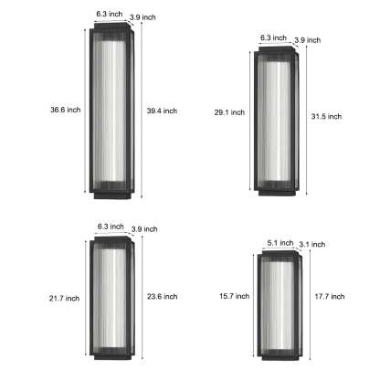 Rectangular Strip Waterproof LED Black Modern Outdoor Wall Lights-Lighom