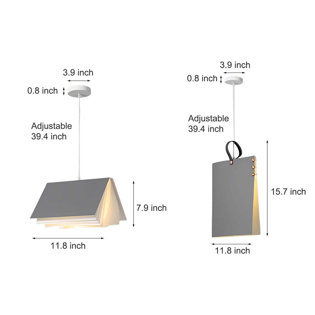 Folded Book Iron Decor Modern Mini Pendant