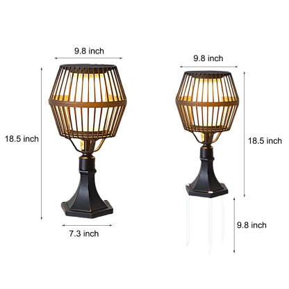 Waterproof Aluminum LED Matte Black Modern Solar Outdoor Lights Lanterns-Lighom