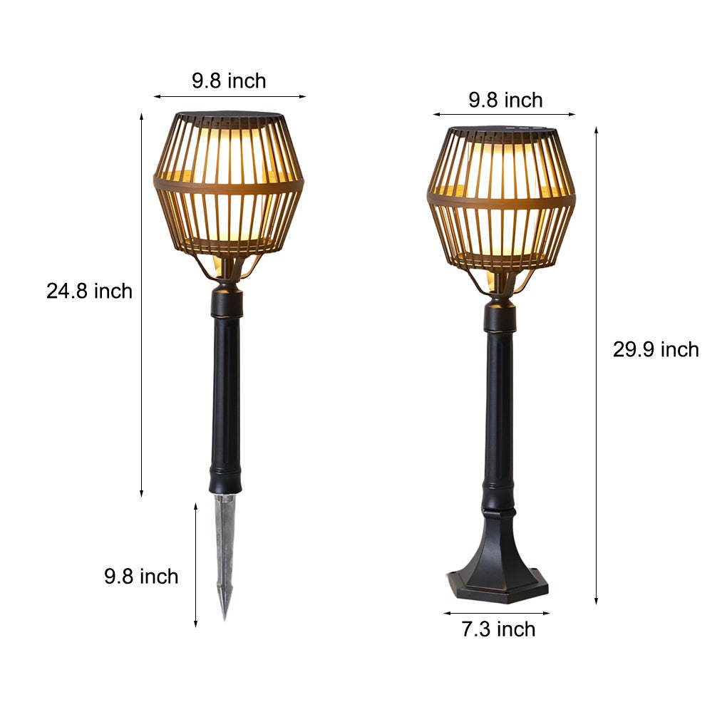 Waterproof Aluminum LED Matte Black Modern Solar Outdoor Lights Lanterns-Lighom
