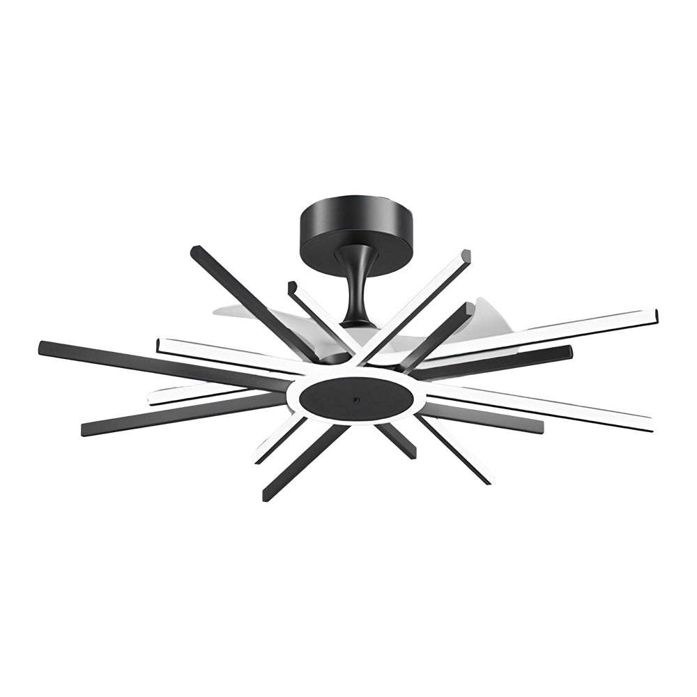 Spiral Linear Modern LED Silent Black Gold Ceiling Fan