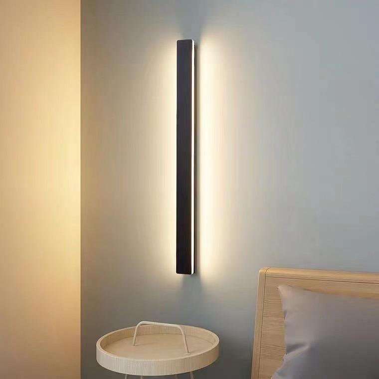 Waterproof Long Strip LED Wall Lamp Outdoor Wall Lights Black Porch Lights-Lighom
