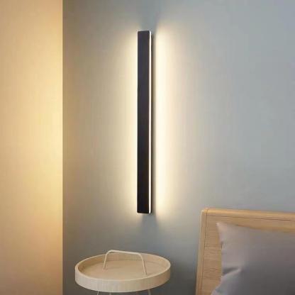 Waterproof Long Strip LED Wall Lamp Outdoor Wall Lights Black Porch Lights-Lighom