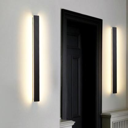 Waterproof Long Strip LED Wall Lamp Outdoor Wall Lights Black Porch Lights-Lighom