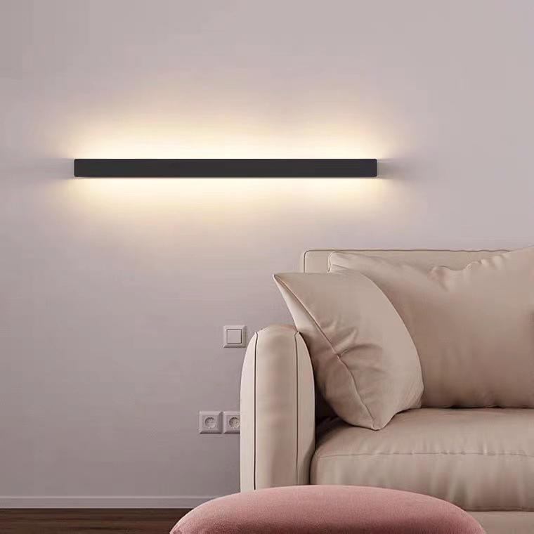 Waterproof Long Strip LED Wall Lamp Outdoor Wall Lights Black Porch Lights-Lighom