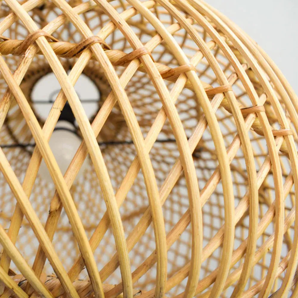 Handmade Wicker Basket Rattan Pendant Light