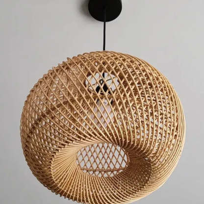 Handmade Wicker Basket Rattan Pendant Light