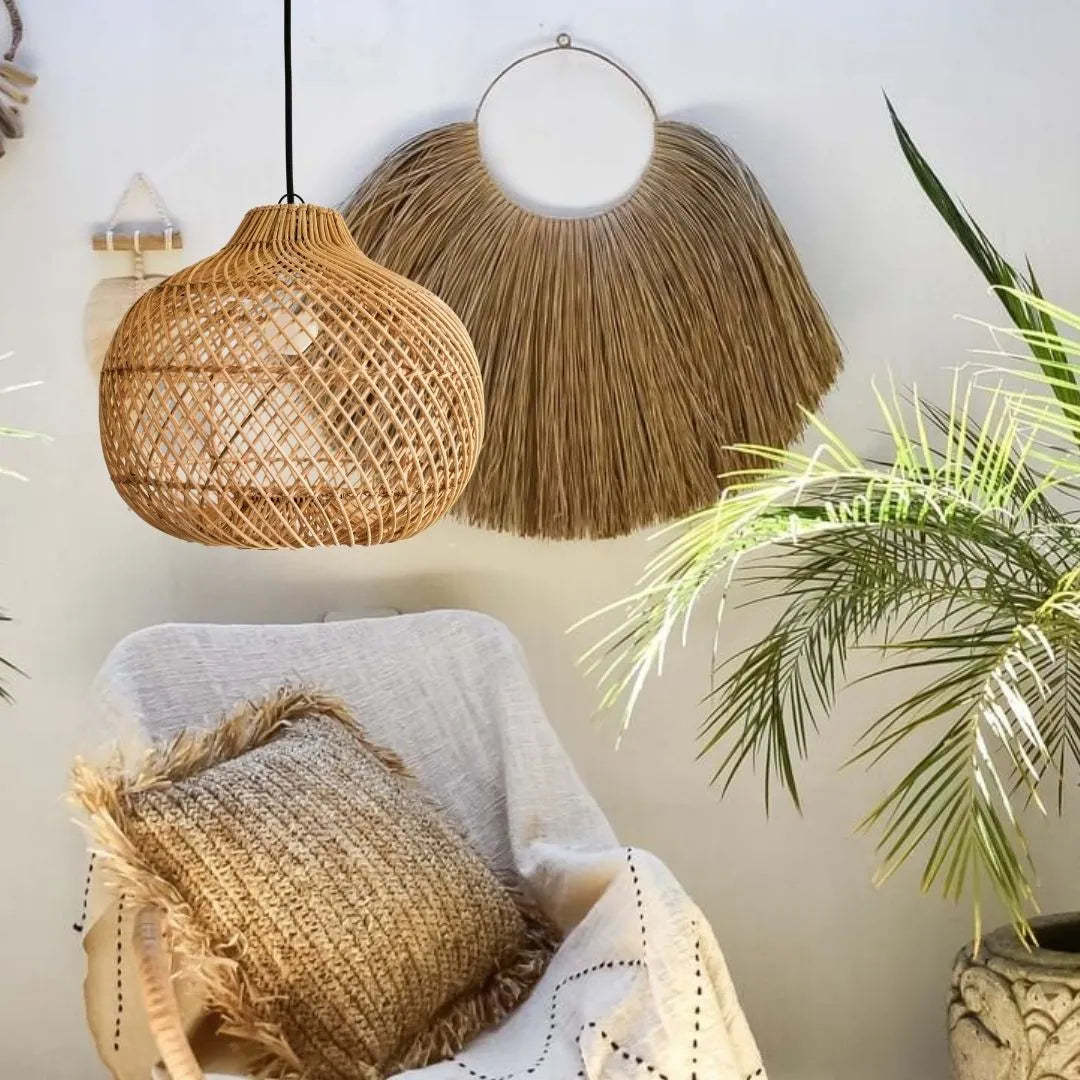 Handmade Wicker Basket Rattan Pendant Light
