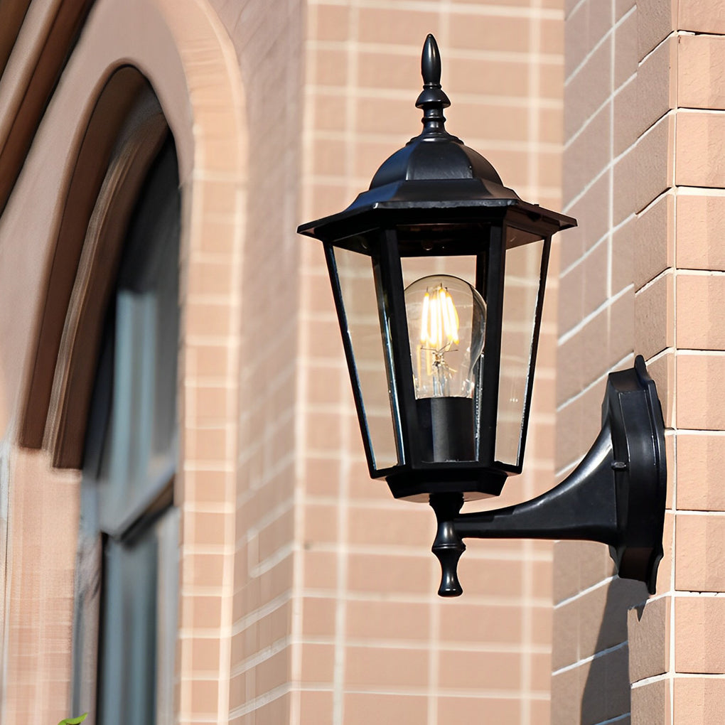 Retro Hexagonal Waterproof European Style Outdoor Wall Lights Wall Lamp-Lighom
